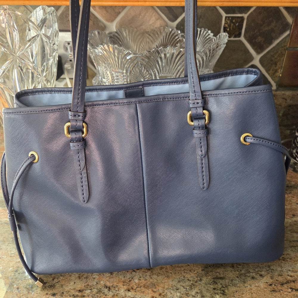 Coach Blue Leather Bag - Picture 5 of 10